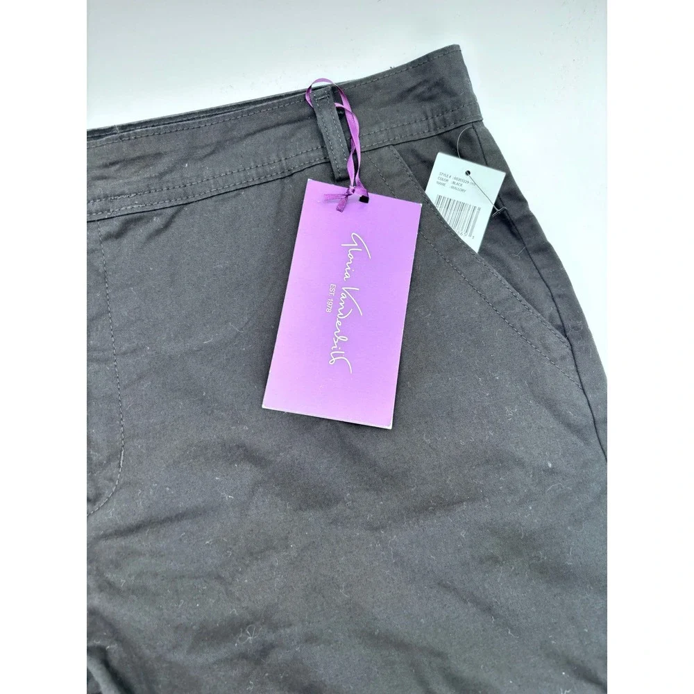 Gloria Vanderbilt Womens‎ Black Straight Leg Pants Size 16